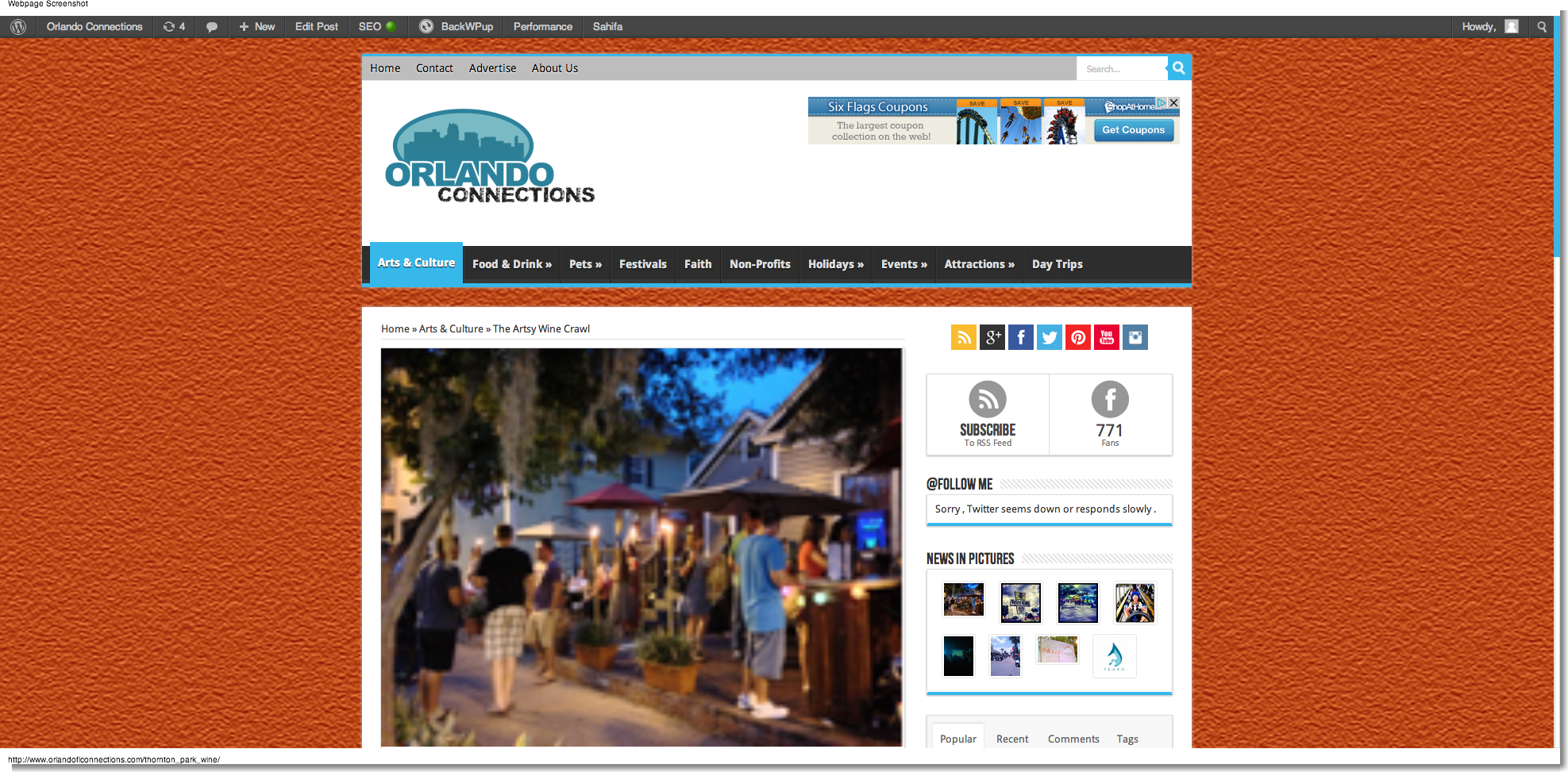 Orlando Connections Website, Social Media & SEO