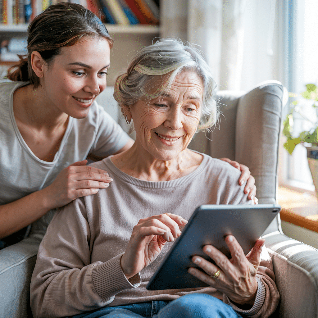 Grandma on an ipad